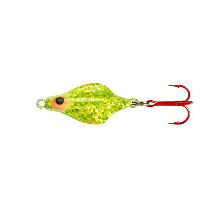 Lindy Ice Flyer Spoon - Rattln - 1/16oz 1.5'' Lime Ice