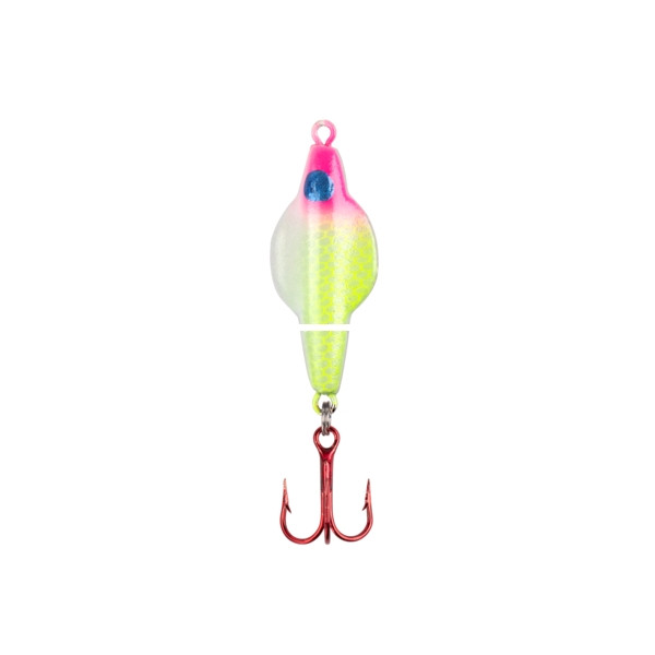 Lindy Ice Flyer Spoon - Rattln - 1/16oz 7/8'' PinkLmndGlo