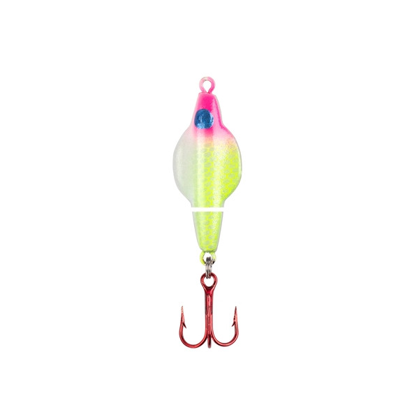 Lindy Ice Flyer Spoon - Rattln - 1/4oz 1.375'' PinkLmndGlo