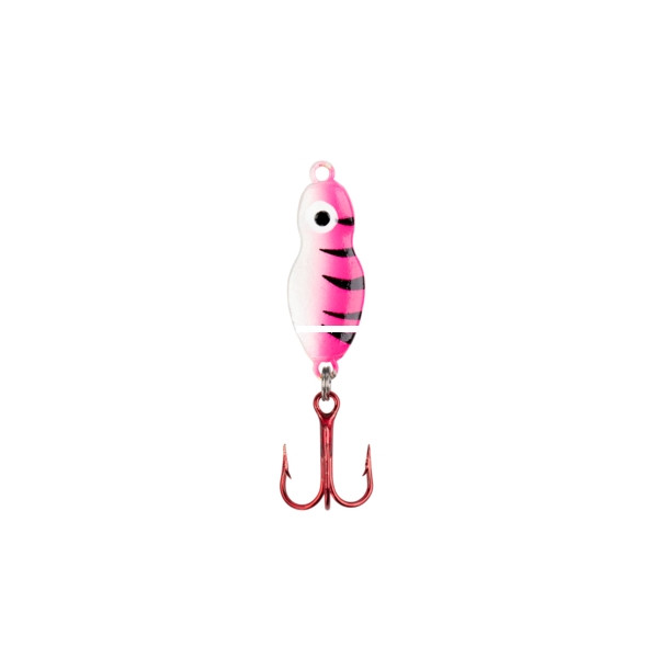 Lindy Ice FrosteeJigginSpoon - 1/16oz 5/8 Pink Tiger Glo
