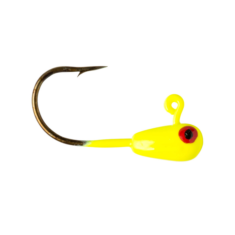 Lindy Lead Free LiveBait Jig - 1/16oz Hot Yellow 2pk - LLBJLF2205