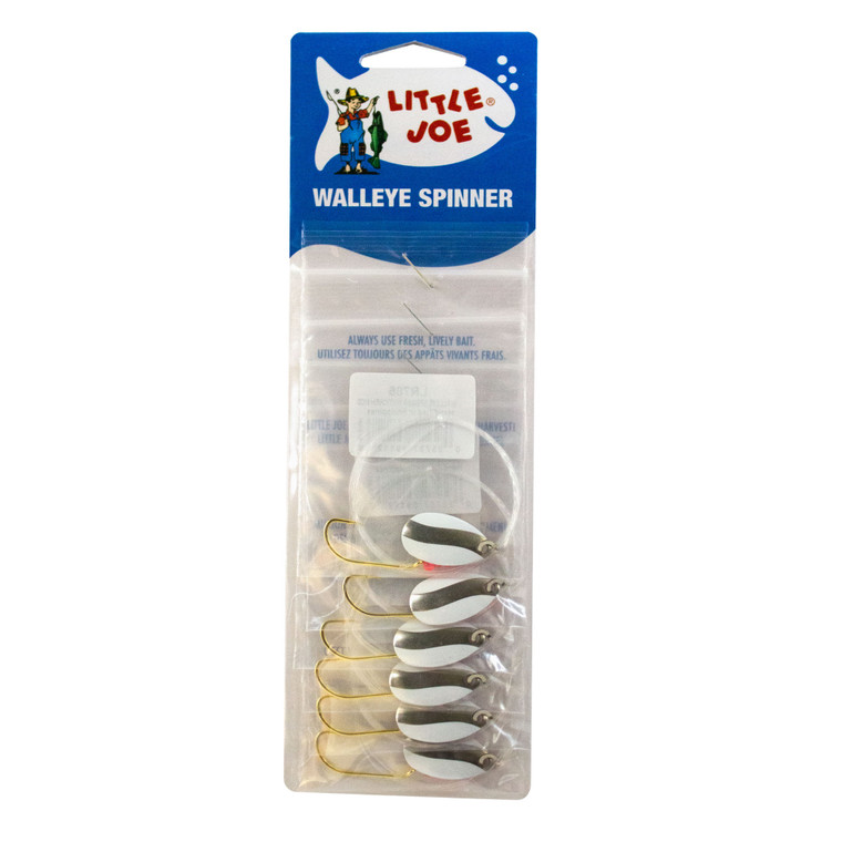 Little Joe Walleye Spinner - White/Chrome 6pk