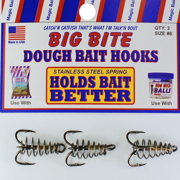 Magic Bait Dough Bait Treble - Spring #6 Steel 3pk