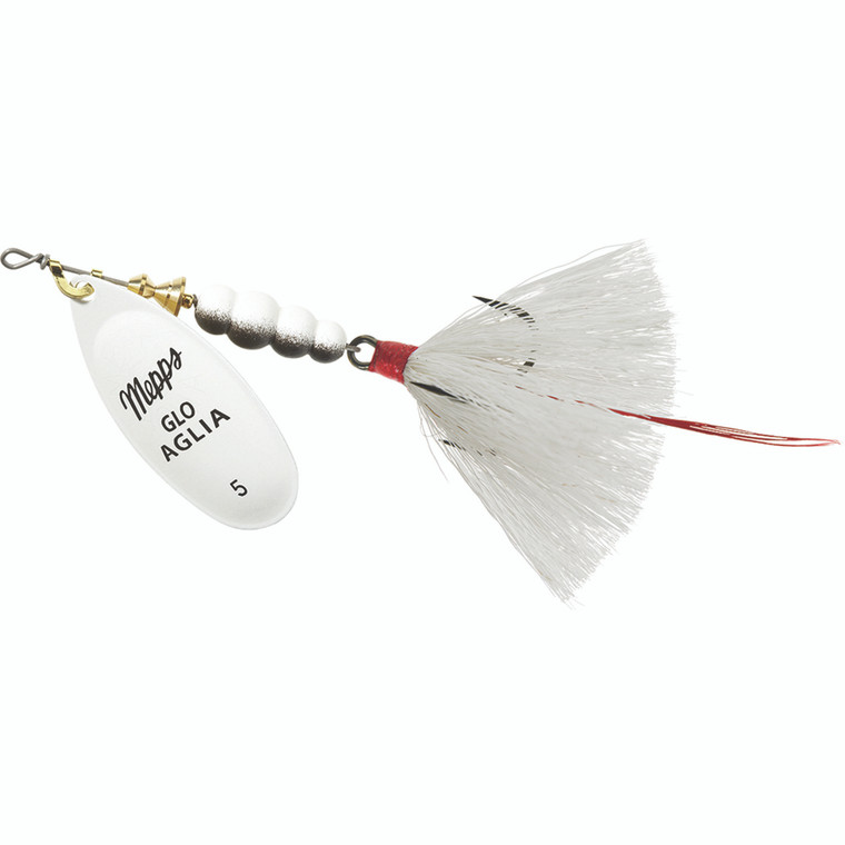 Mepps Aglia Dressed - 1/2oz Glo White-White