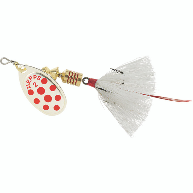 Mepps Aglia Dressed - 1/6oz Red Dot-White