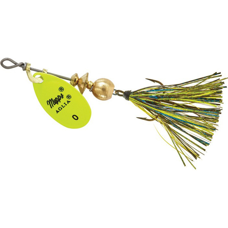 Mepps Aglia Flashabou - 1/12oz Hot Chart-Black/Chart