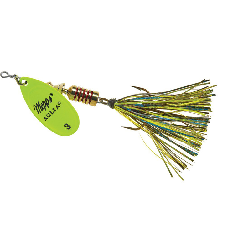 Mepps Aglia Flashabou - 1/4oz Hot Chart-Black/Chart