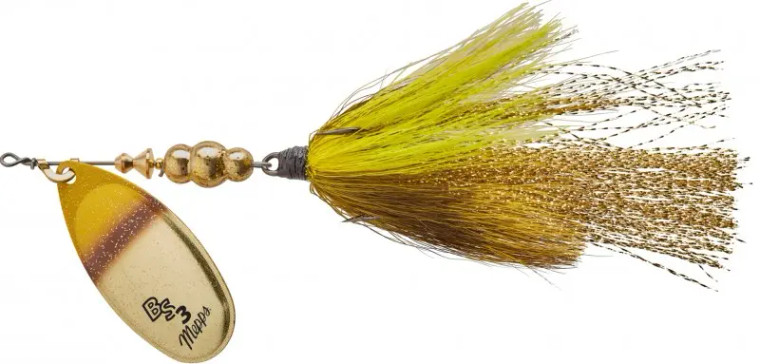 Mepps Bronze Slammer Dressed - 1/4oz Gold-Golden Shad