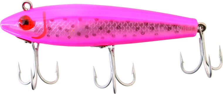 MirrOLure SW Spot TrtSink Tw - 1/2oz 3.625'' HtPnkBk-Be/Sil