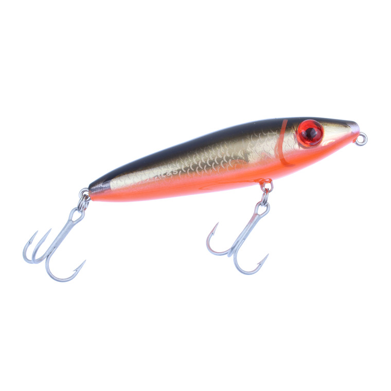 MirrOLure SW Top Dog Jr Surf - 3/4oz 4'' Blk Bk/Org/Gld