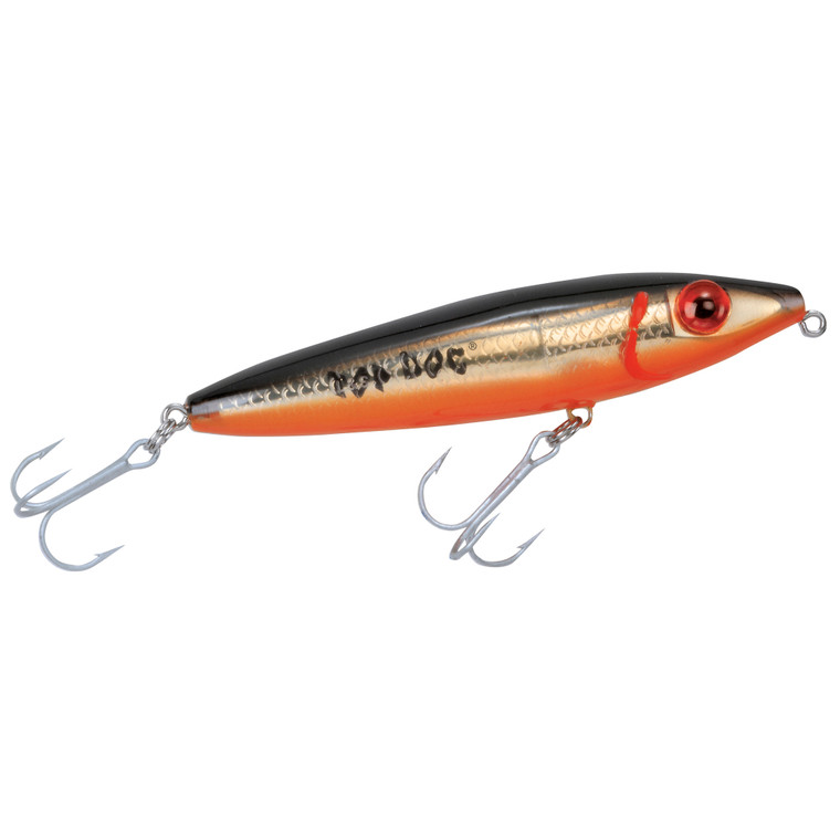 MirrOLure SW Top Dog Surface - 1oz 4.5'' Blk Bk/Org/Gld