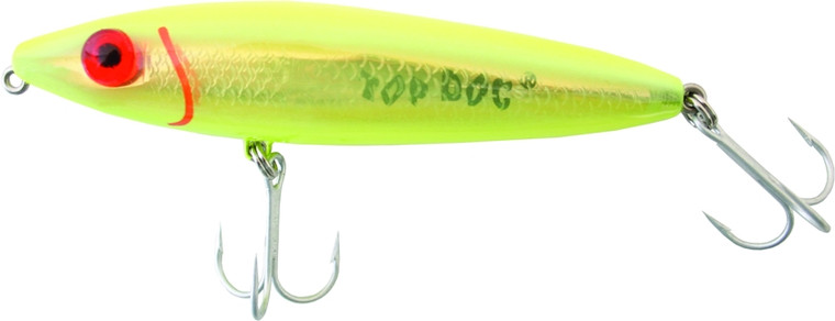 MirrOLure SW Top Dog Surface - 1oz 4.5'' Flo Cht Bk-Be/Gold