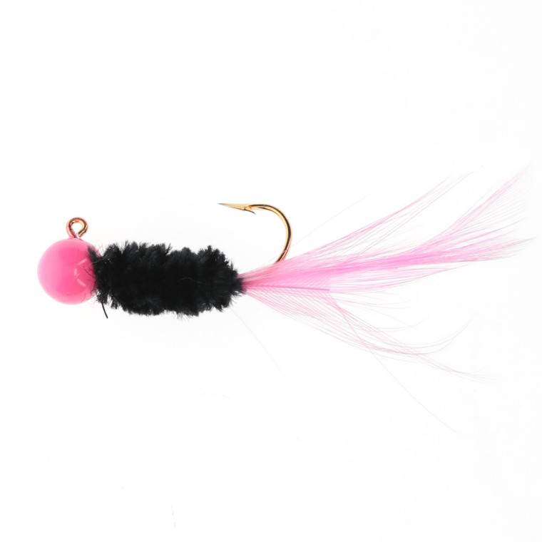 Mr Crappie SlabDadLivHairJg - 1/16oz Pink Tuxedo