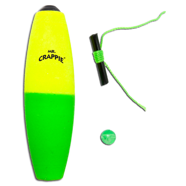 Mr Crappie Slippers - Unwgt - Cigar 1.5'' Y/G Slip 3pk