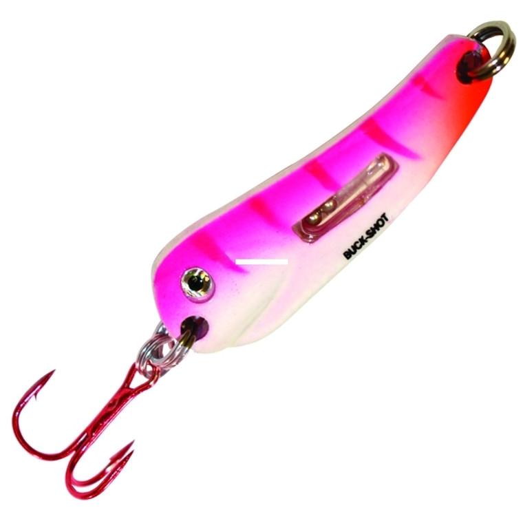 Northland BuckShot FlutSpoon - 1/8oz UV Pink Tiger