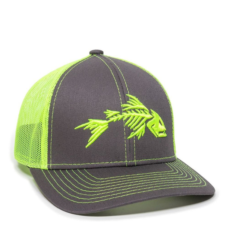 OutdoorCap Fishskeleton - Charcoal/Neon