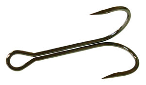 Owner Double Frog Hook - Size 6/0 Black Chrome 4pk