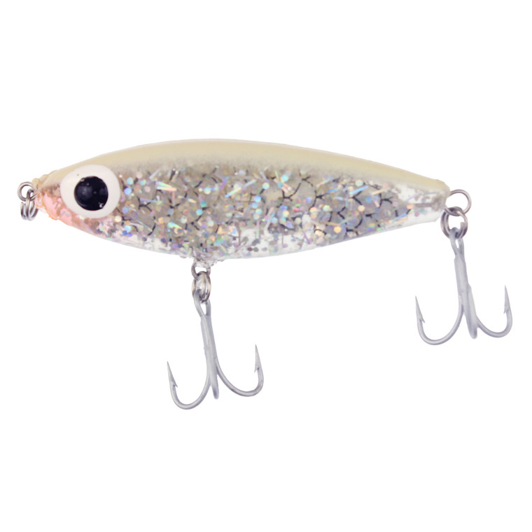 Paul Brown - MirrOLure SW PB Soft Dine - 3/8oz 2.5'' Bone Bk/Sil Whsk