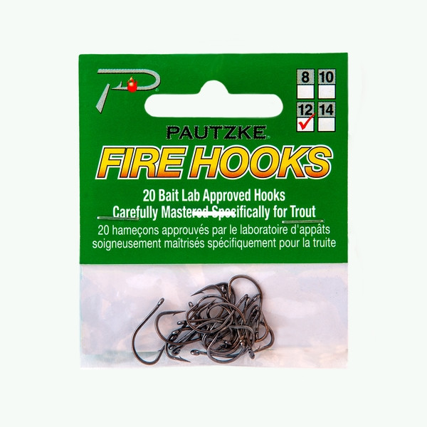 Pautzke Fire Hooks - #12 Black Nickel 20pk