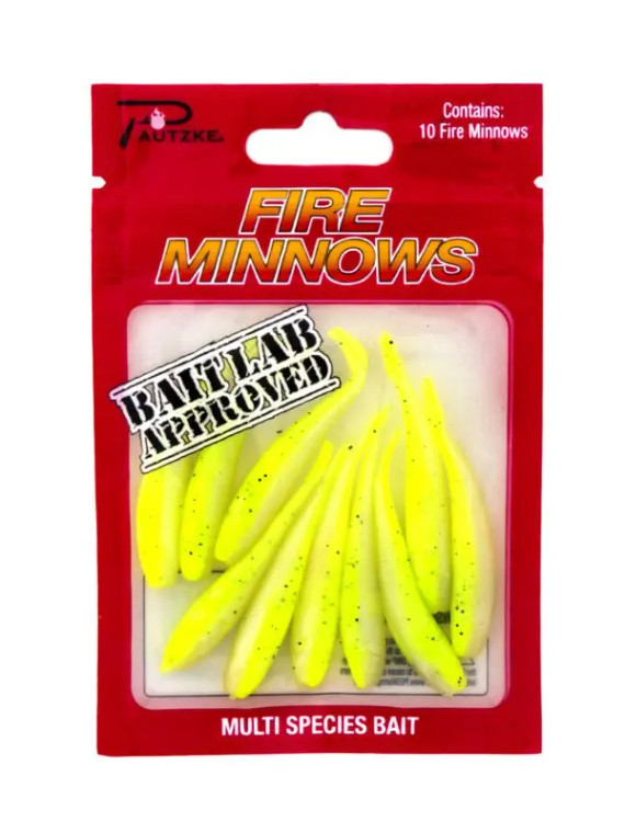 Pautzke Fire Minnows - 2.5'' Chartreuse 10pk - PFMINCHT