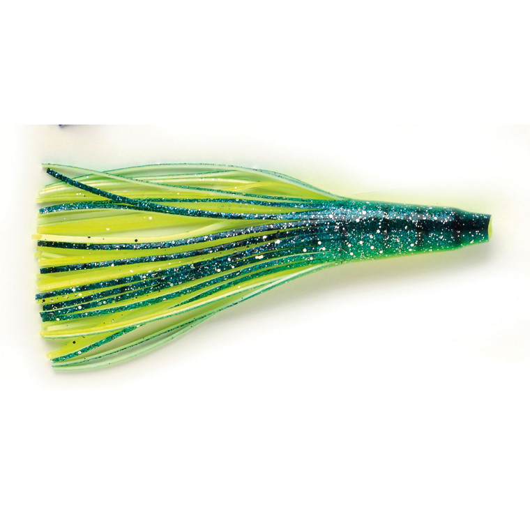 P-Line Double Squid Skirt - 6'' Green White Dolphin 2pk