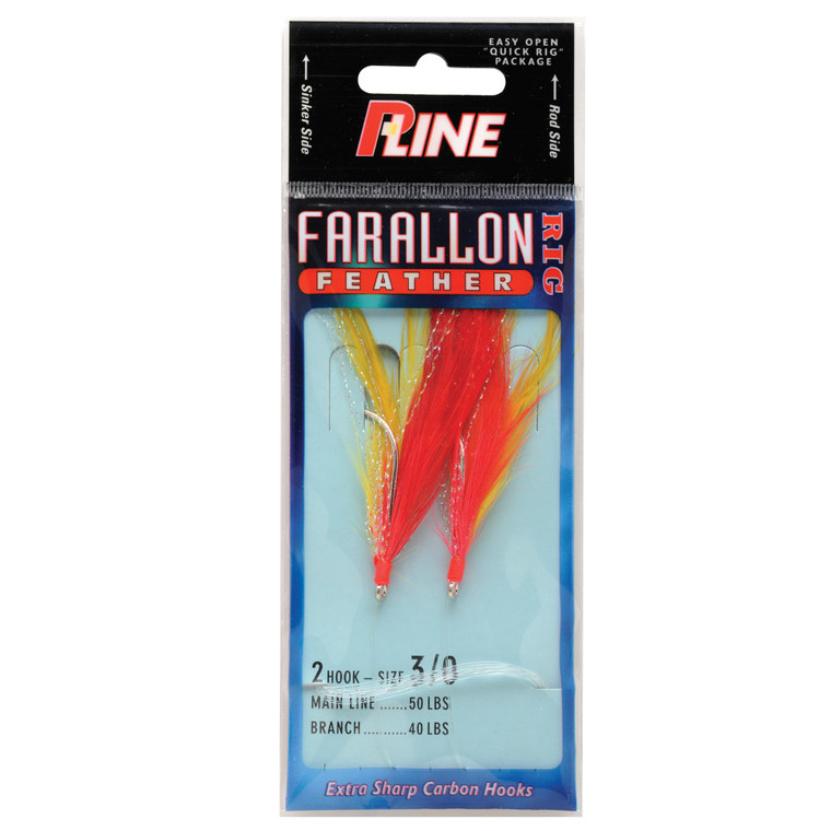 P-Line Farallon Feather - 3/0 Red/Yellow 1pk