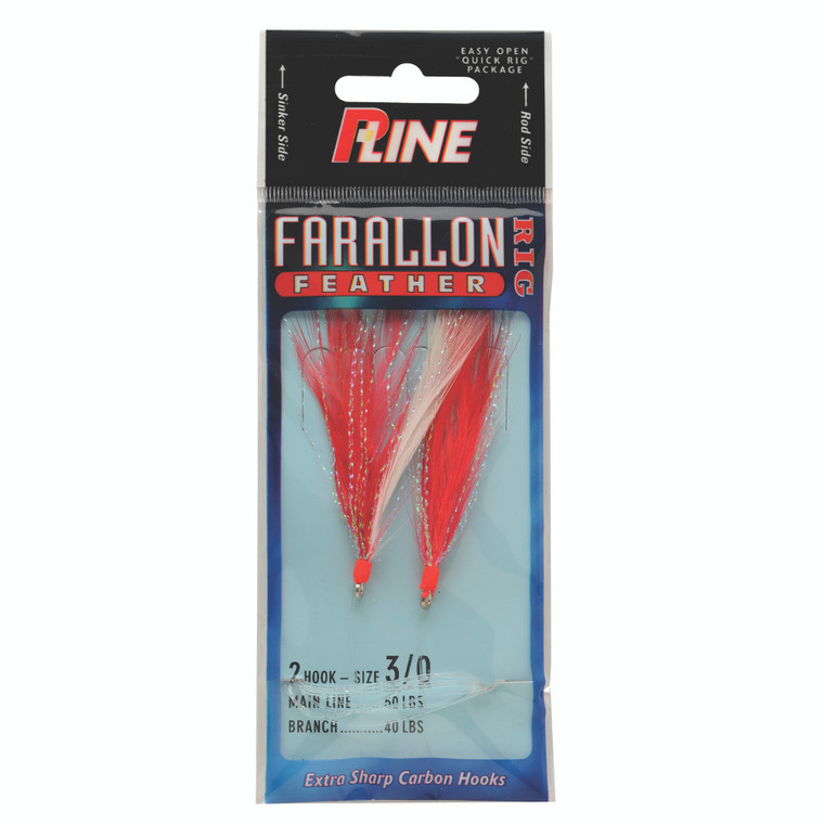 P-Line Farallon Feather - 5/0 Red/White 1pk