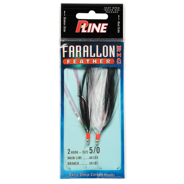 P-Line Farallon Feather - 5/0 White/Black 1pk