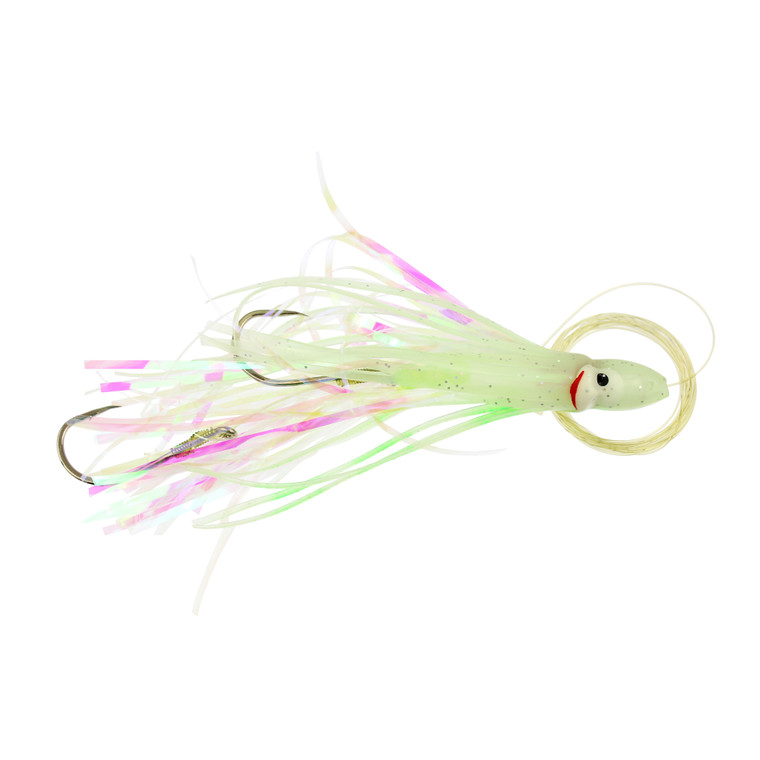 P-Line Sunrise Sqd Skirt - Rgd - (2)4.5'' Squid Glo Grn Spots