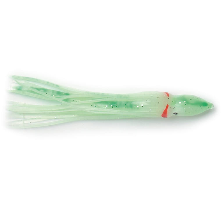 P-Line Sunrise Squid - 4.5'' Glow/Green Spots 5pk