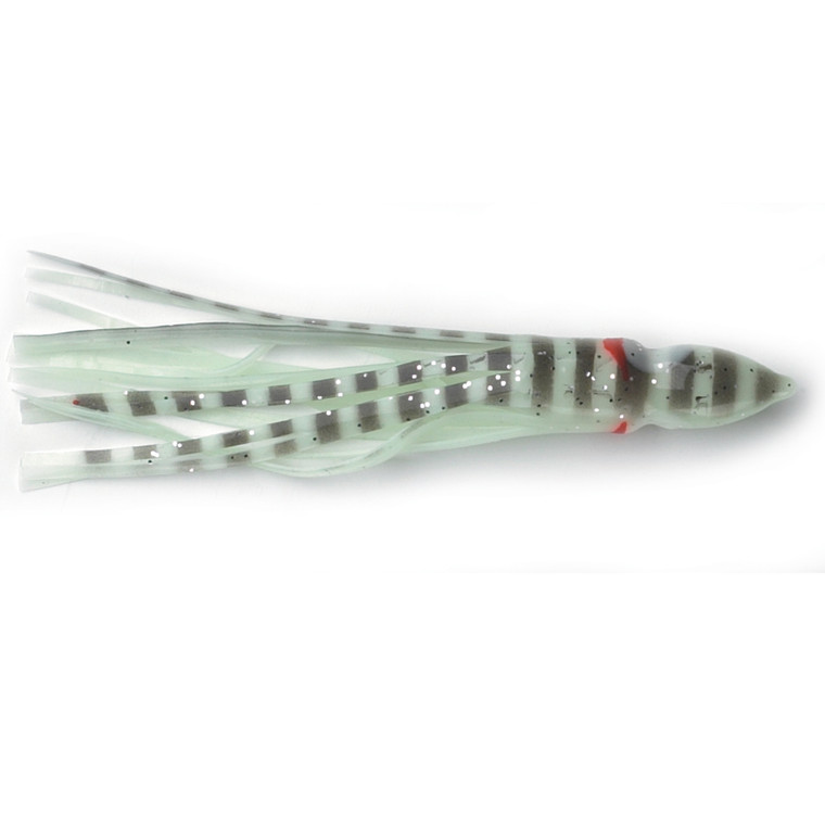 P-Line Sunrise Squid - 4.5'' Glow/Grey Stripes 5pk