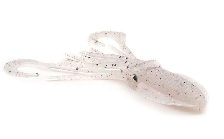 P-Line Twin Tail Squid Rig - 4.5'' Squid ClrWhtBkGltr 2pk
