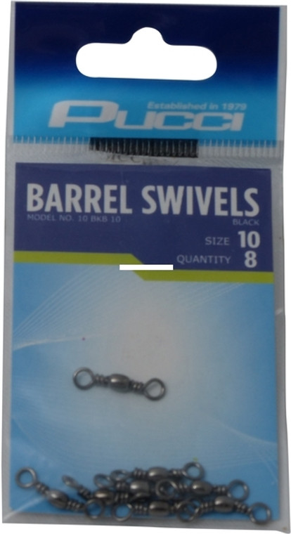 Pucci Barrel Swivel - #10 Black 8pk
