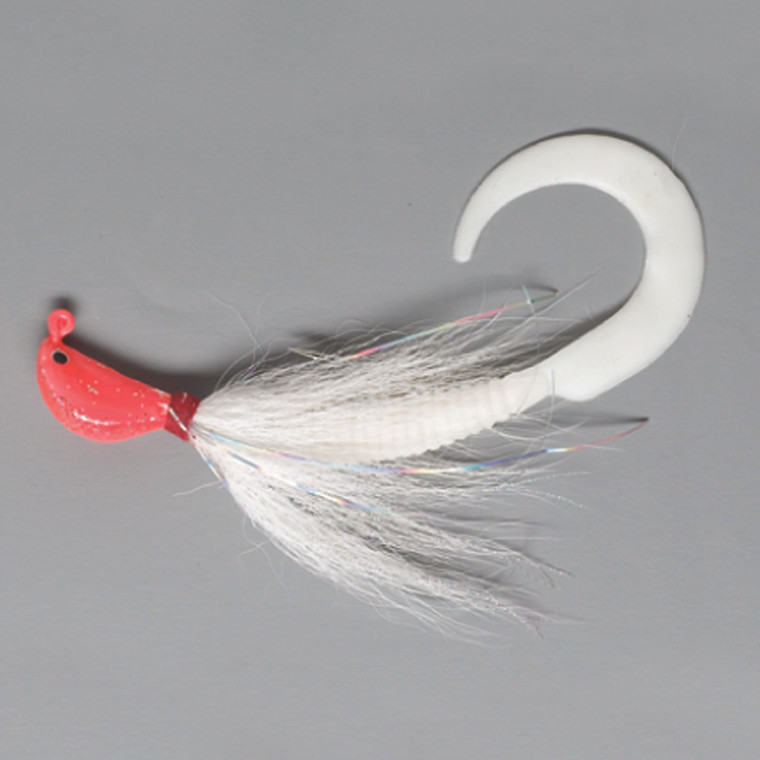 Pucci Flash Striper Jig - 1/2oz FloRedHd/ Wht/ Wht 1pk