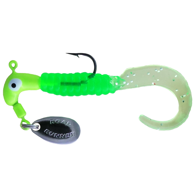 Road Runner Curly Tails - 1/16oz Chart/Lime/Chart Spk