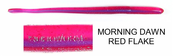Roboworm Straight Tail Worm - 6'' Morning Dawn/Red 10pk