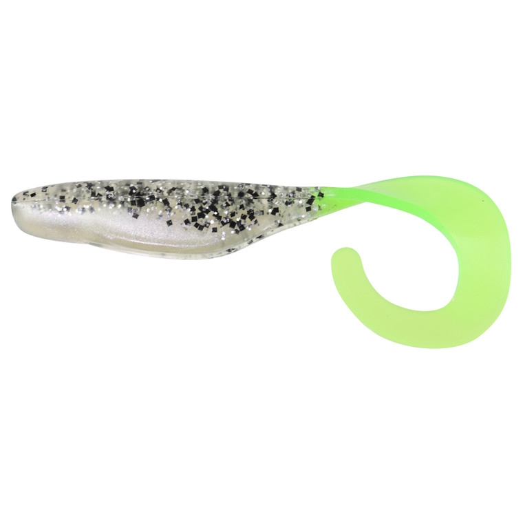 SW - Saltwater Assassin Curly Shad - 4'' S&P Slv Pht/ChtTl 10pk