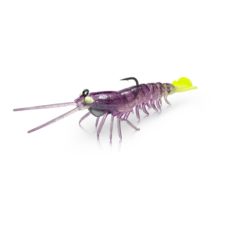 Savage Gear - Manic Shrimp RTF V2 - 3.5'' Purple Chartreuse 2pk