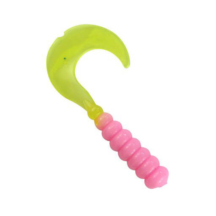 Southern Pro Hot Grub 2'' - Bublegum/Chartreuse 8pk