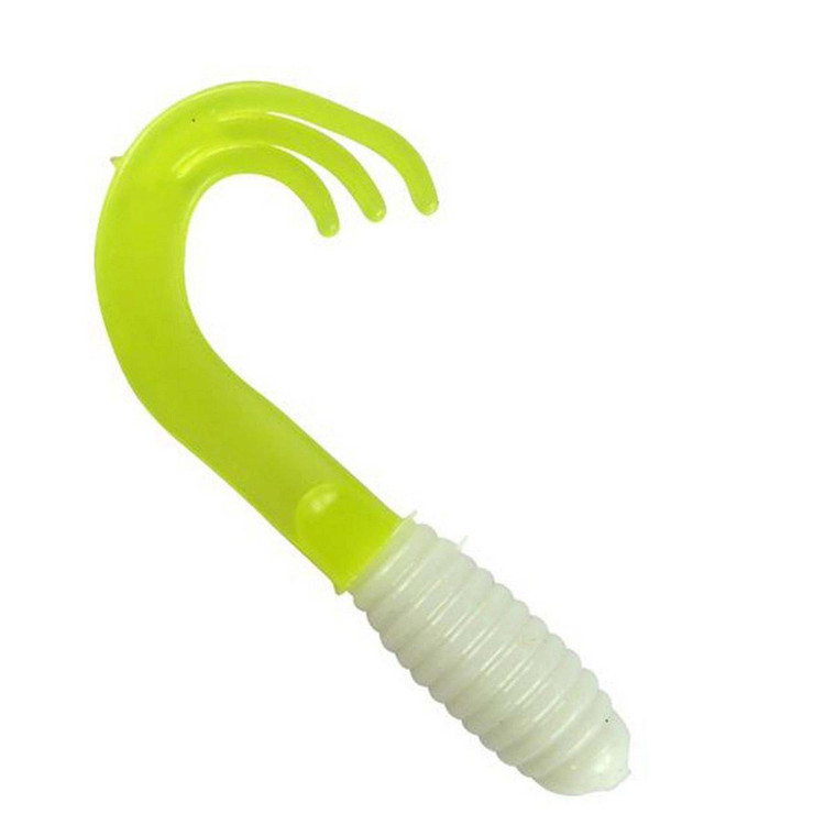 SouthernPro Triple Tip Grub - 2'' White/Chartreuse 10pk