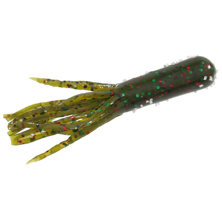 Strike King BitsyTube 2.75'' - Pumpkin Red/ Grn Flake 10pk
