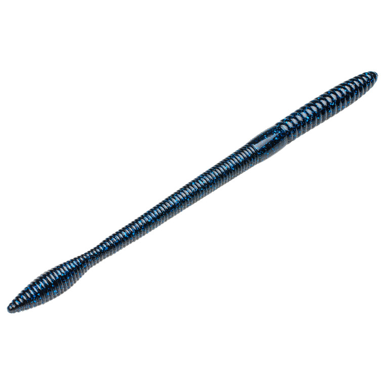 Strike King Bullworm 10'' - Black Blue Flake