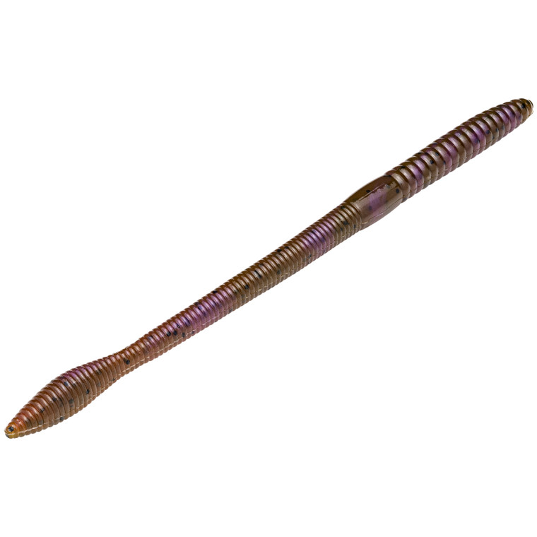 Strike King FinesseWrm 6.5'' - Green Pkn Purple Swirl 12pk