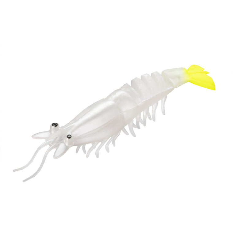 Strike King Tidal Shrimp - 3'' Pearl Cht Tail 3pk