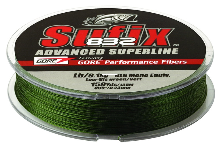 Sufix 832 Braid - 150 yd Low-Vis Green 6 lb