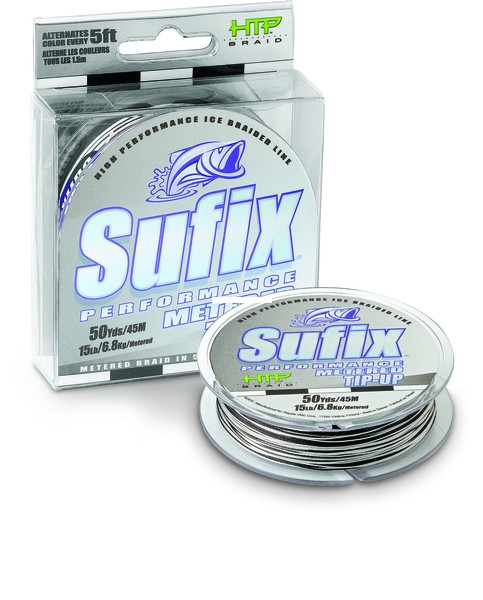Sufix Tip-Up Metered Braid - 50 yd Black/White 50 lb