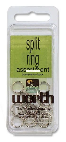 Worth Split Rings - #4 Round Nickel Clam 15pk