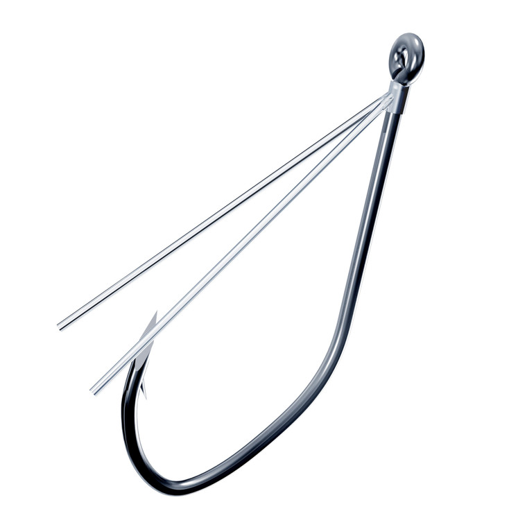 Eagle Claw - Trokar Wdls Finesse Hook - 2/0 Black Chrome 6pk