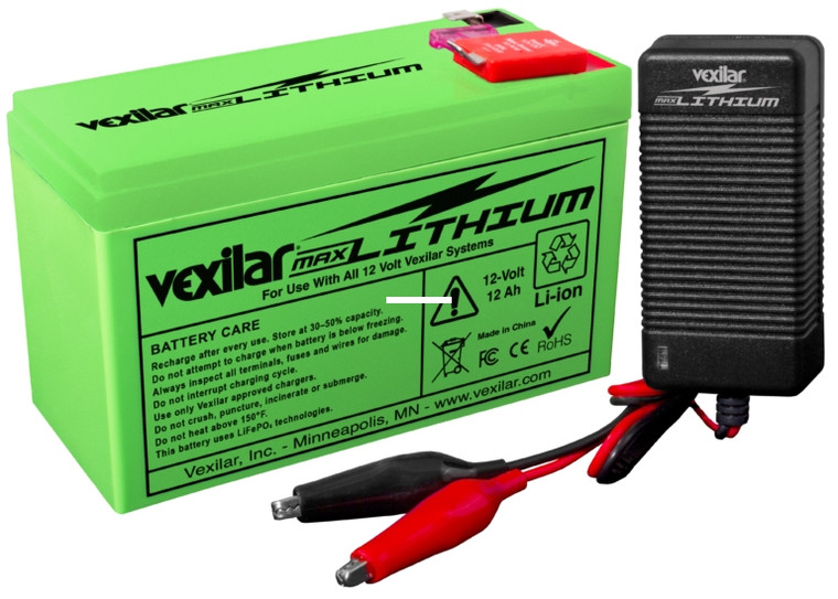 Vexilar Battery & Charger - Lithium 12V 12AMP
