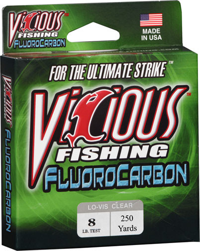 Vicious 100% Fluorocarbon - 250 yd Clear 8 lb